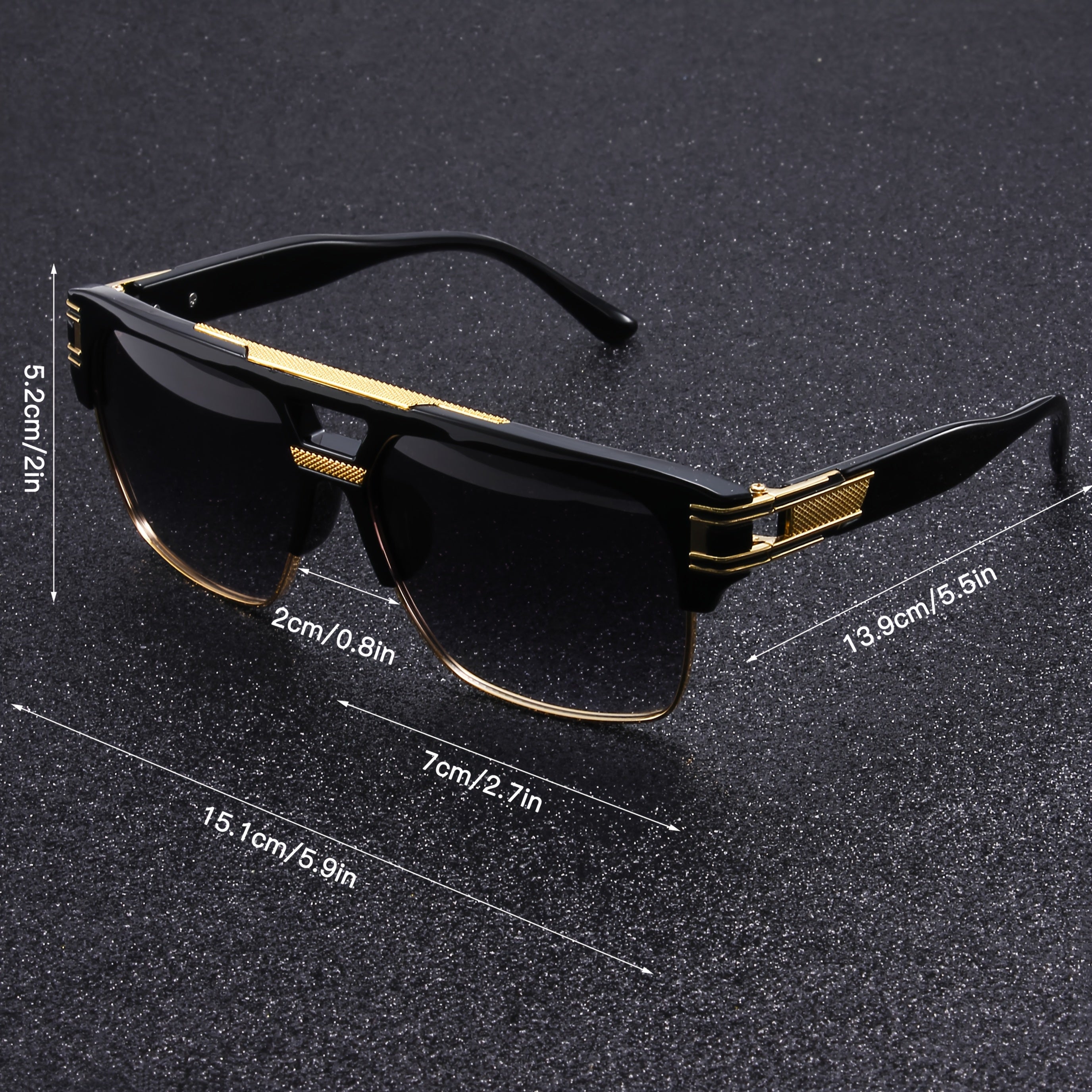 Retro Metal Half Frame Glasses for Women & Men - Oversized Lightweight Design with Sturdy Metal Hinge, Polycarbonate Frame & PC Lens, Retro Style for Parties, Casual Wear & Activities