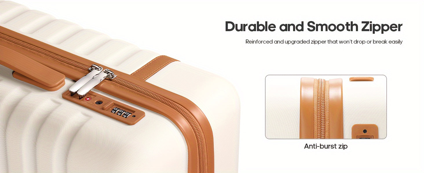 Luggage Sets 3pcs, Carry On Luggage 20 Inch With Spinner Wheels, PC Hardside Suitcase Set With TSA Lock, Durable Carry On Suitcase With Travel Backpack For Men Women