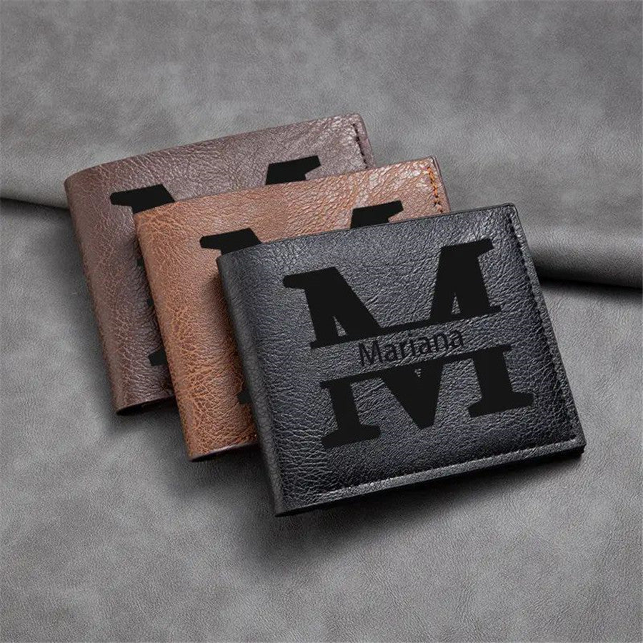 3pcs Customized Men’s Wallet, Belt & Pendant Keychain Gift Set – Vintage PU Leather with Large Name Personalization – Durable Daily Use Accessories for Father’s Day & Birthday Gifts