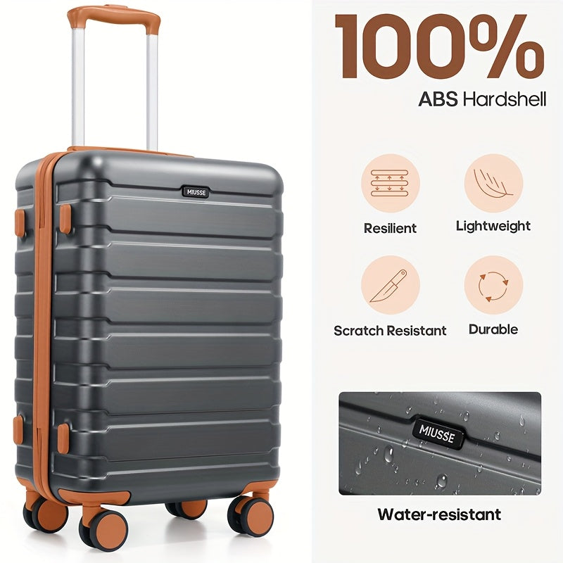 Luggage Sets 3pcs, Carry On Luggage 20 Inch With Spinner Wheels, PC Hardside Suitcase Set With TSA Lock, Durable Carry On Suitcase With Travel Backpack For Men Women