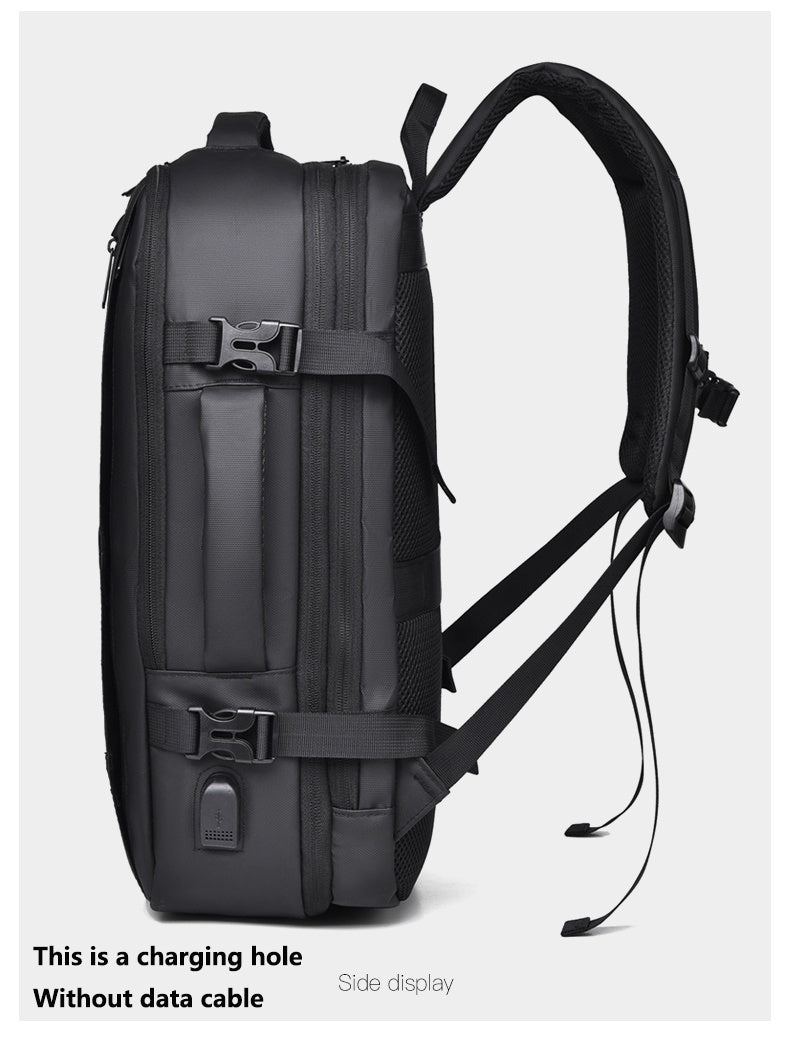 WEIXIER Unisex Large Capacity Travel Backpack – PU Leather Dual-Shoulder Bag with Horizontal Handle, Expandable Compartment & Independent Laptop Sleeve for Work, School & Weekend Trips