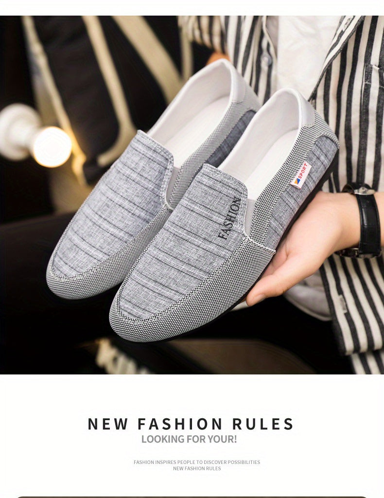 Men’s All-Season Lightweight Canvas Sneakers – Breathable Low-Top Casual Sport Shoes with Non-Slip Rubber Sole, Wear-Resistant & Comfortable for All-Day Walking