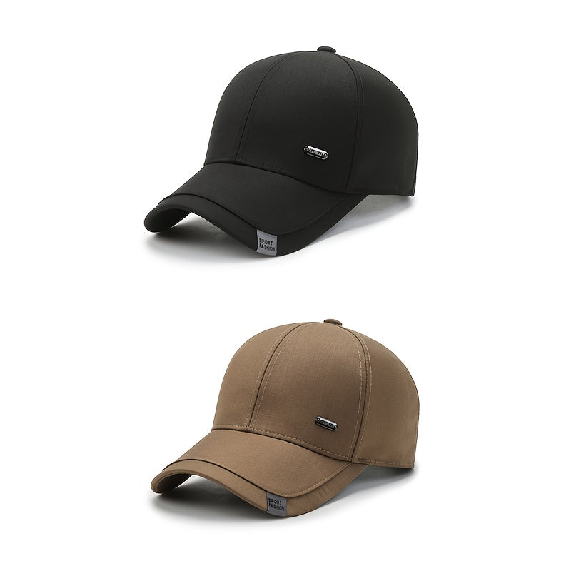 Middle-aged And Elderly Men's Baseball Cap with A Hard Top, New Spring And Autumn Style, High-end Feel, Big Head, Sun Protection, Dad's Baseball Cap, Simple And Versatile for Outdoor Sports, Old for Man's Cap