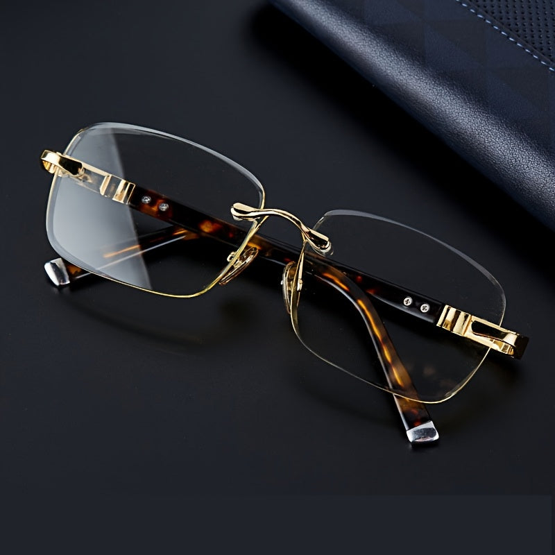 4-Pack Unisex Brown-Tinted Reading Glasses – Vintage Full-Rim Blue Light Blocking Readers, Frameless Look Style for Work, Reading, Screen Use & Movie Watching