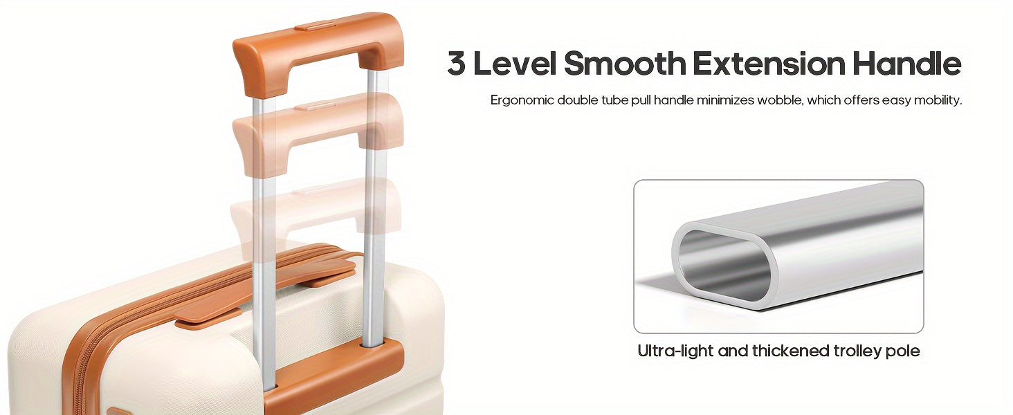 Luggage Sets 3pcs, Carry On Luggage 20 Inch With Spinner Wheels, PC Hardside Suitcase Set With TSA Lock, Durable Carry On Suitcase With Travel Backpack For Men Women