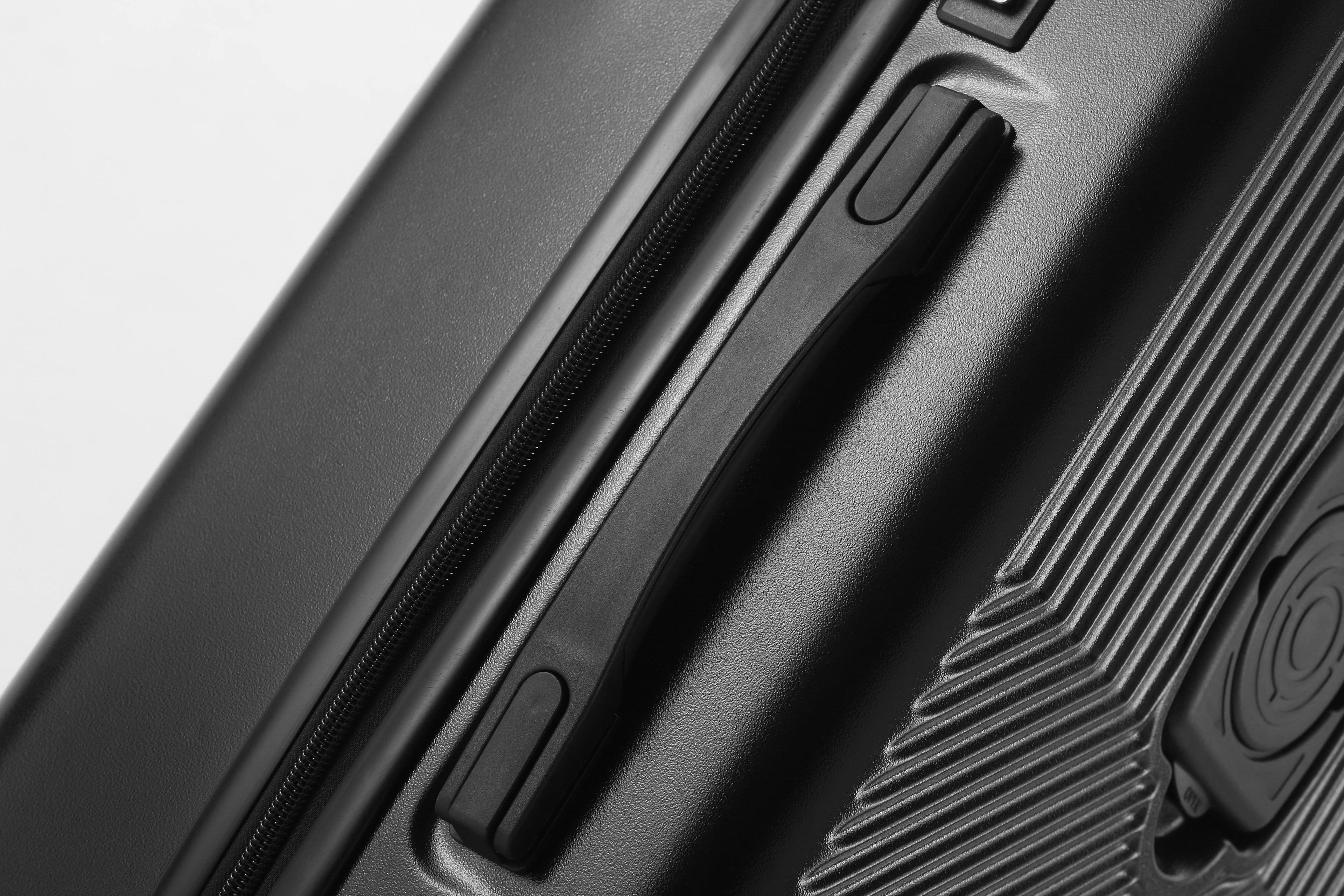 20" Hard Shell Carry-On Spinner Suitcase with TSA-Style Combination Lock – ABS+PC Lightweight Luggage with USB Port, Red & Black Travel Boarding Case for Daily Use