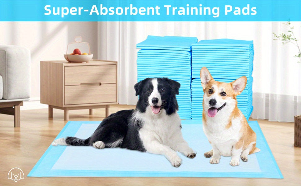 Super Absorbent Waterproof Dog Pee Pads 23.6" x 23.6" – 50/100/200/300/400 Pack Puppy Training Pads for Housebreaking, Pet Toilet Use, Leak-Proof & Odor Control