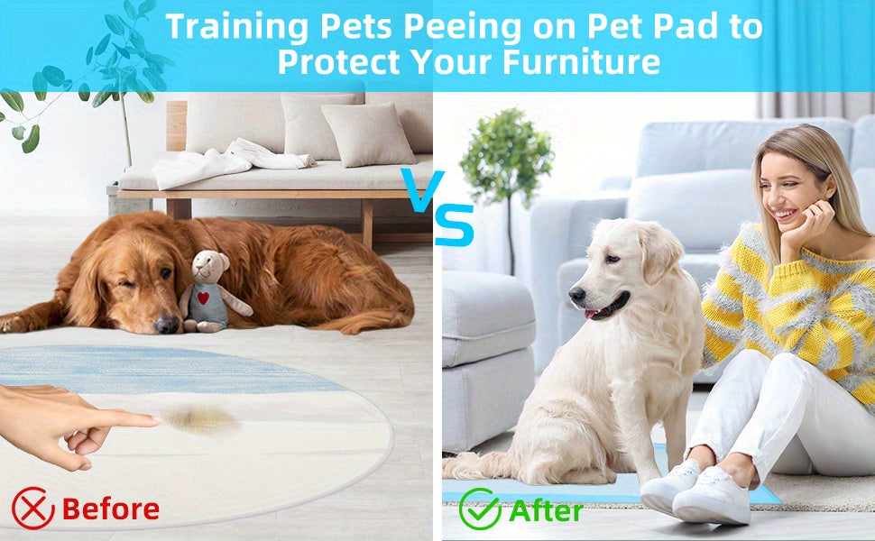 Super Absorbent Waterproof Dog Pee Pads 23.6" x 23.6" – 50/100/200/300/400 Pack Puppy Training Pads for Housebreaking, Pet Toilet Use, Leak-Proof & Odor Control