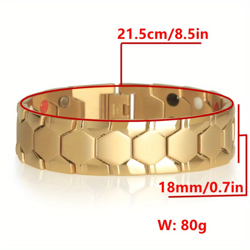Women’s Titanium Steel Magnetic Bead Bracelet – 14K Gold Plated Spherical Magnet Fashion Bracelet, Simple & Luxurious Gift for Family and Friends