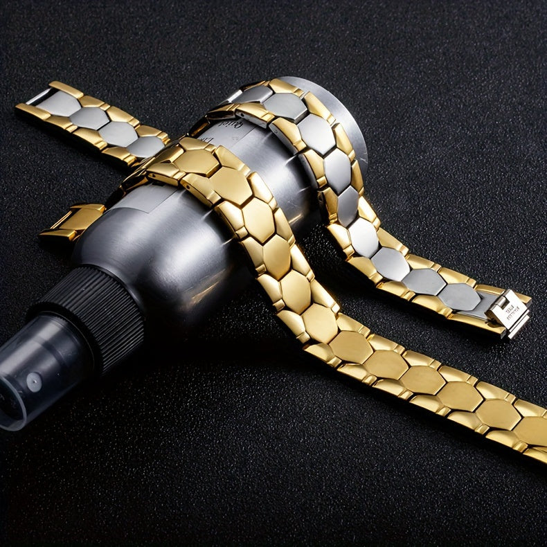 Women’s Titanium Steel Magnetic Bead Bracelet – 14K Gold Plated Spherical Magnet Fashion Bracelet, Simple & Luxurious Gift for Family and Friends