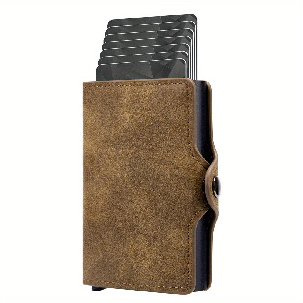 Premium Business Aluminum Alloy RFID Blocking Card Holder Men'S Wallet Large Capacity Card Case Minimalist Design Men'S RFID Aluminum Card Holder Wallet for 12 Cards