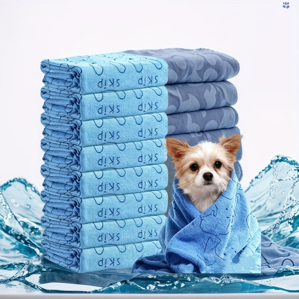 6pcs Quick-Drying Microfiber Dog Towels – Super Absorbent Pet Bath & Grooming Set for Small, Medium & Large Dogs, Lightweight & Durable Polyester