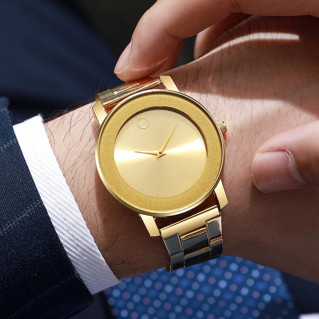 3pcs Men’s Business Watch Set – Slim Alloy Strap Quartz Dress Watches, Minimalist Round Analog Wristwatches, Battery Powered, No App or Subscription Required