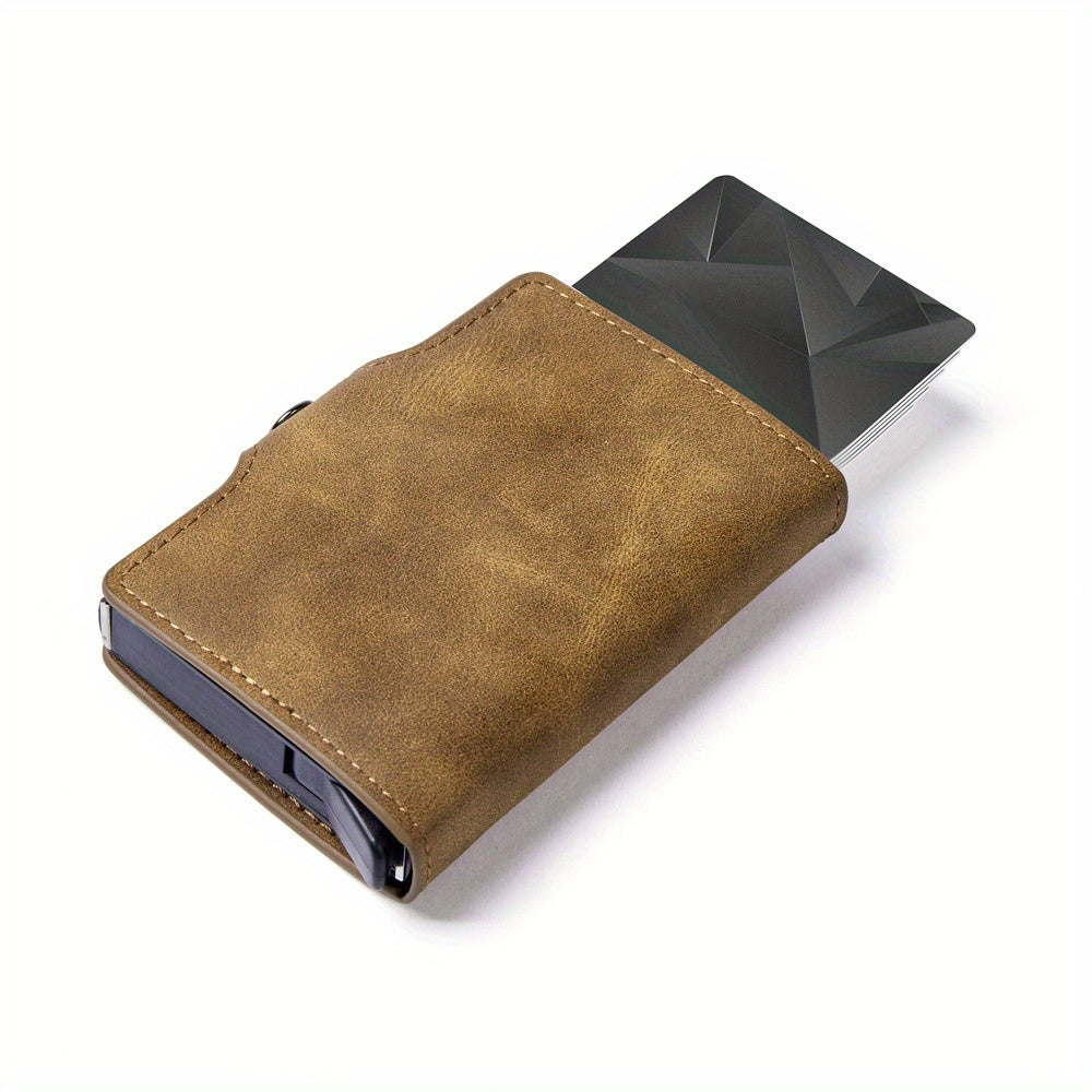 Premium Business Aluminum Alloy RFID Blocking Card Holder Men'S Wallet Large Capacity Card Case Minimalist Design Men'S RFID Aluminum Card Holder Wallet for 12 Cards