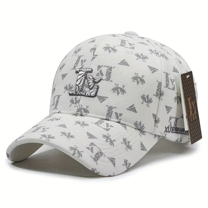 Unisex Luxury 3D “V” Embroidered Dome Cap – Lightweight All-Season Curved Brim Hat, Elegant Gift for Christmas & Valentine’s Day