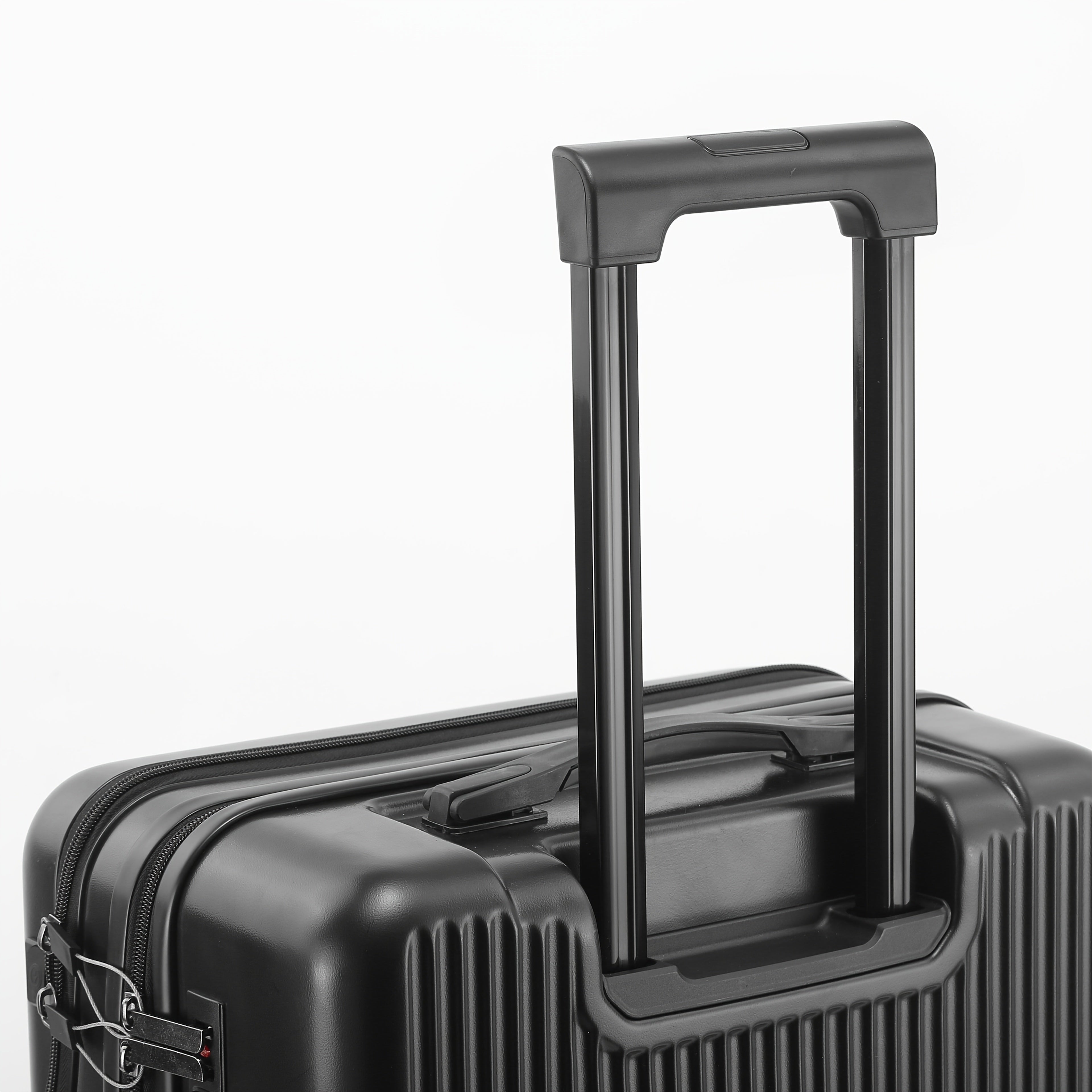 20" Hard Shell Carry-On Spinner Suitcase with TSA-Style Combination Lock – ABS+PC Lightweight Luggage with USB Port, Red & Black Travel Boarding Case for Daily Use