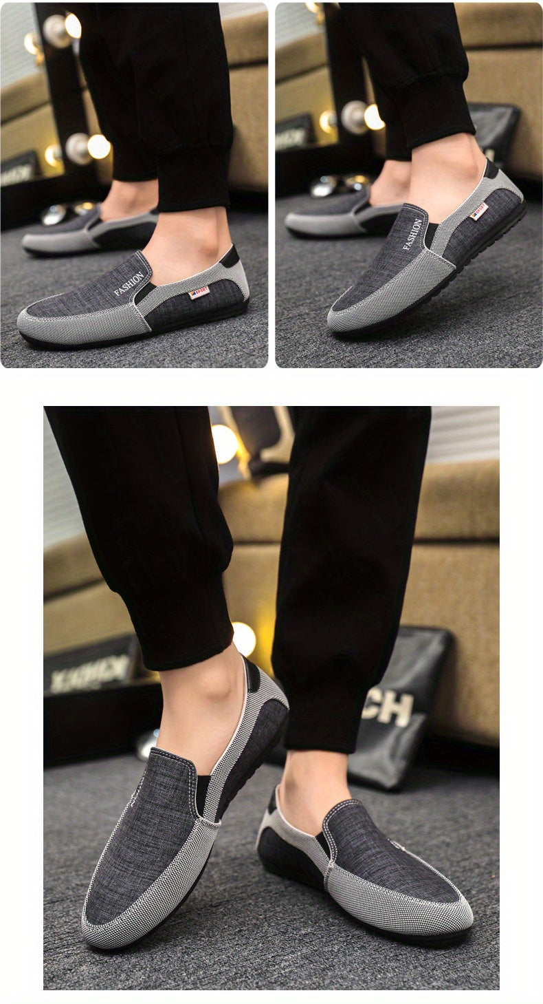 Men’s All-Season Lightweight Canvas Sneakers – Breathable Low-Top Casual Sport Shoes with Non-Slip Rubber Sole, Wear-Resistant & Comfortable for All-Day Walking