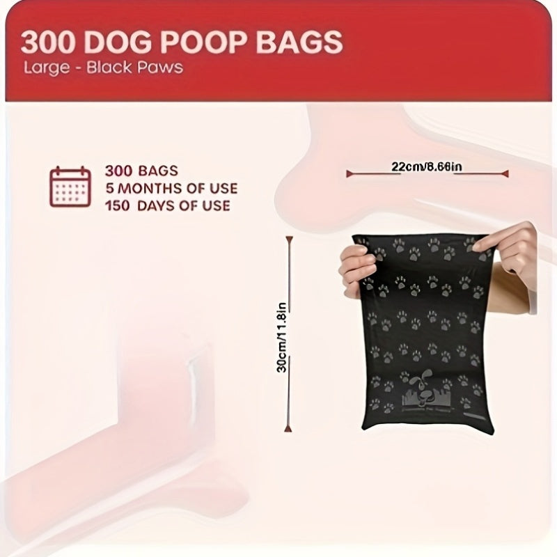 450pcs Dog Poop Bags with Dispenser – 30 Rolls Thickened Leak-Proof Pet Waste Bags, Portable Holder for Outdoor Walks, Travel & Hiking