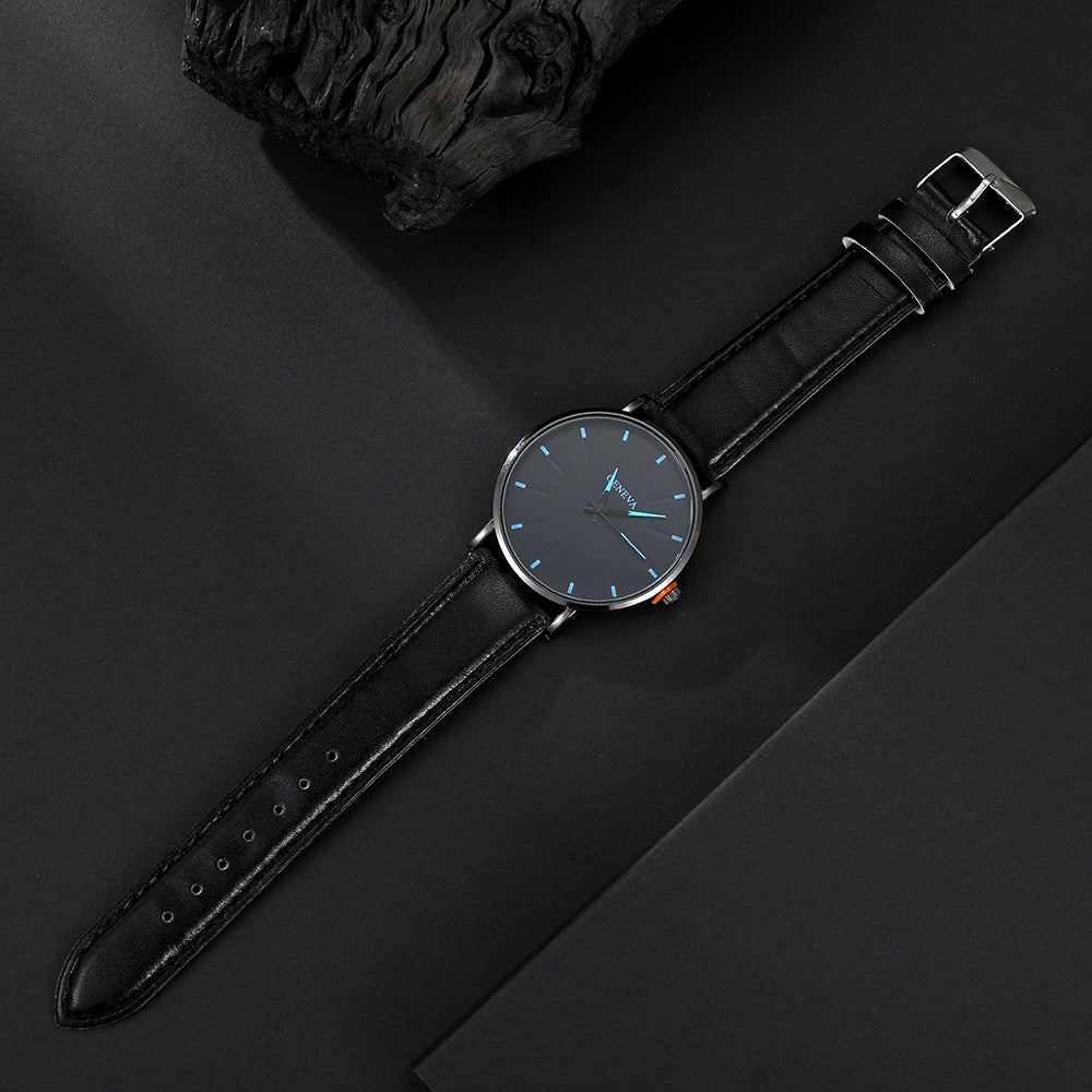 Men’s Luxury 4-Piece Gift Set – Black Business Belt, Watch, Wallet & Fashion Glasses in Red Gift Box for Birthday, Christmas, Halloween & Thanksgiving