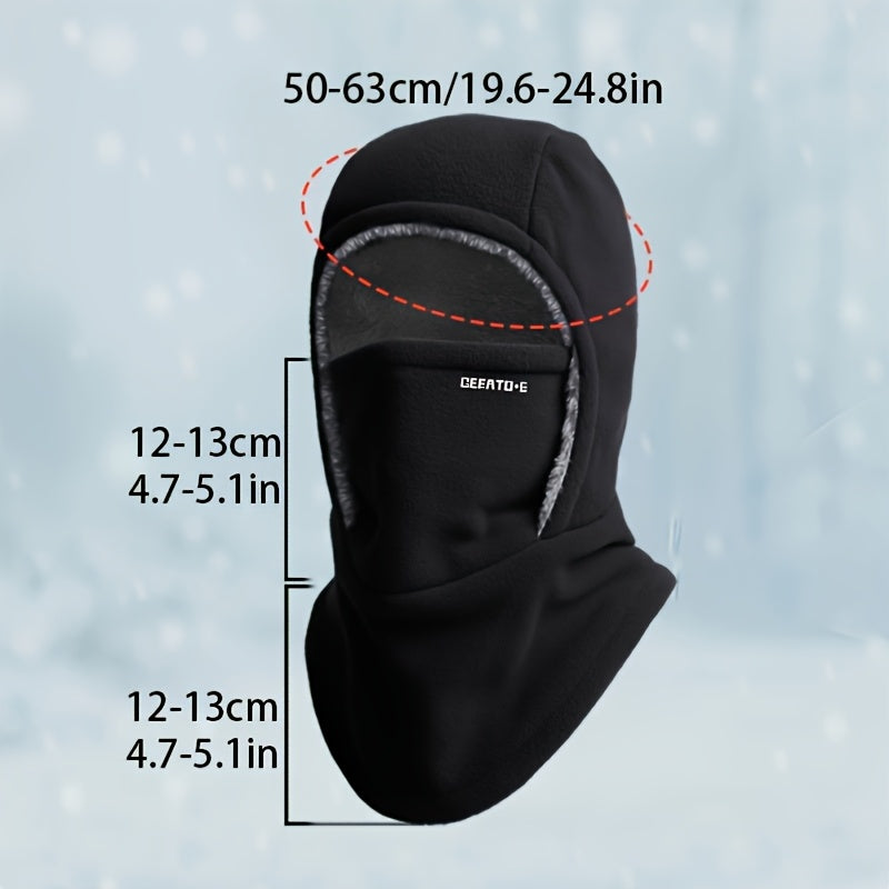 2pcs Unisex Winter Hat & Scarf Set with Mask – Thick Knit Thermal Ear Protection for Men & Women, Outdoor Cycling, Skiing, Fishing, Hiking & Work