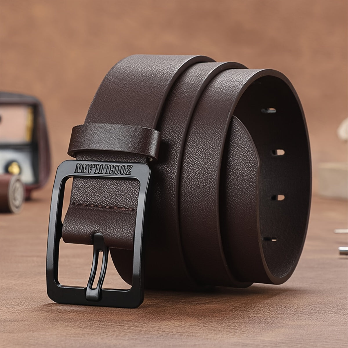 3pcs Men’s Casual Wallet, Belt & Keychain Gift Set – Versatile Faux Leather Accessories for Dad & Boyfriend – Back-to-School, Birthday, Halloween & Christmas Present