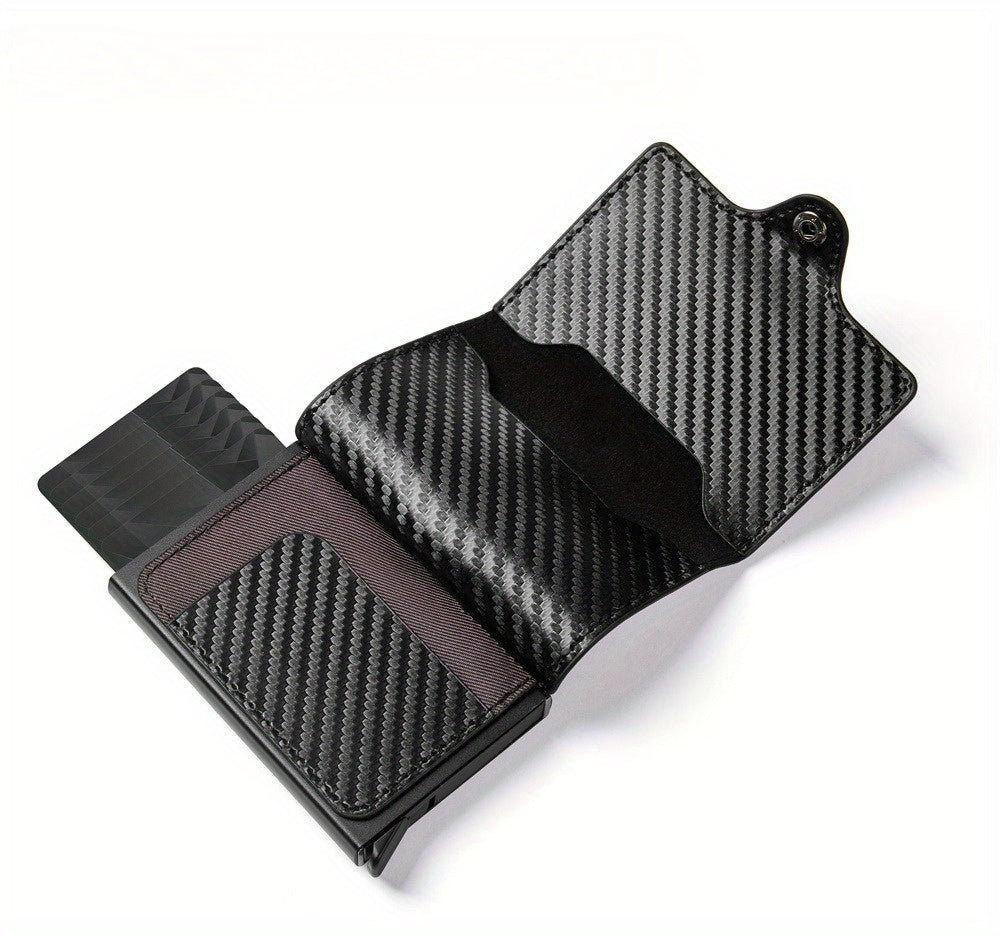 Premium Business Aluminum Alloy RFID Blocking Card Holder Men'S Wallet Large Capacity Card Case Minimalist Design Men'S RFID Aluminum Card Holder Wallet for 12 Cards