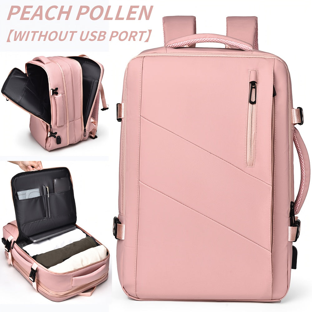 WEIXIER Unisex Large Capacity Travel Backpack – PU Leather Dual-Shoulder Bag with Horizontal Handle, Expandable Compartment & Independent Laptop Sleeve for Work, School & Weekend Trips