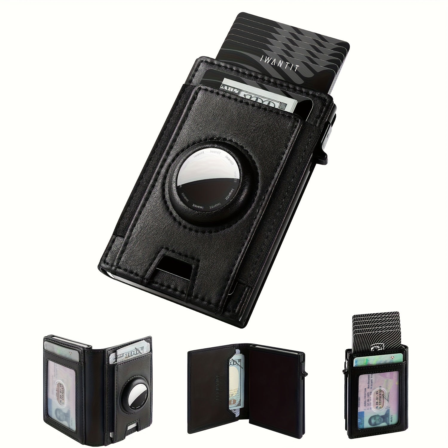 IWANTIT Slim RFID Blocking Card Wallet – Black Microfiber Large Capacity Unisex Credit Card Holder for Travel & Everyday Carry, Gift Box for Father’s Day, Independence Day & More