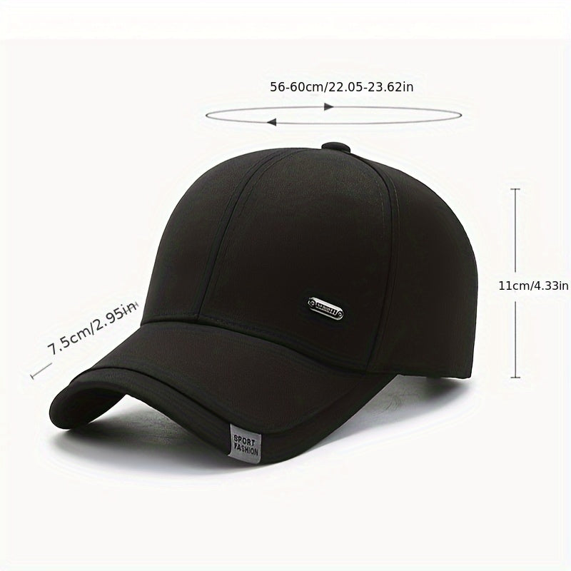 Middle-aged And Elderly Men's Baseball Cap with A Hard Top, New Spring And Autumn Style, High-end Feel, Big Head, Sun Protection, Dad's Baseball Cap, Simple And Versatile for Outdoor Sports, Old for Man's Cap