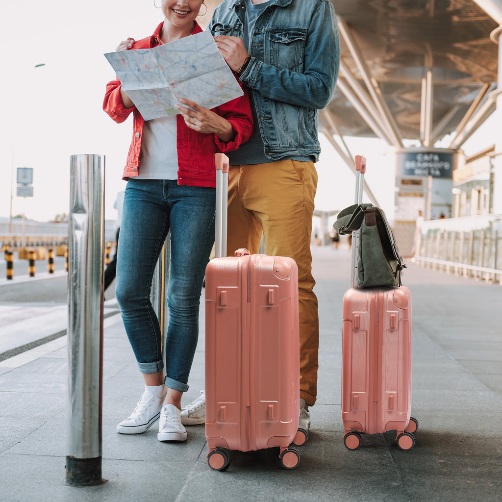 3pcs Luggage with Corner Protectors, 20/ 24/ 28-Inch, Durable Hard Shell, 360 Spinner Wheels, with TSA Lock, Multifunctional Large Capacity, Lightweight Travel Suitcase