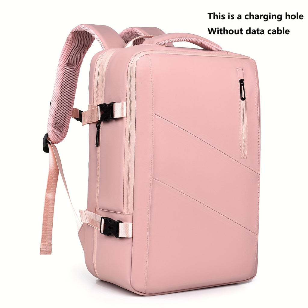 WEIXIER Unisex Large Capacity Travel Backpack – PU Leather Dual-Shoulder Bag with Horizontal Handle, Expandable Compartment & Independent Laptop Sleeve for Work, School & Weekend Trips