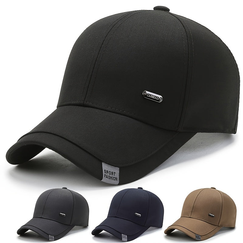 Middle-aged And Elderly Men's Baseball Cap with A Hard Top, New Spring And Autumn Style, High-end Feel, Big Head, Sun Protection, Dad's Baseball Cap, Simple And Versatile for Outdoor Sports, Old for Man's Cap