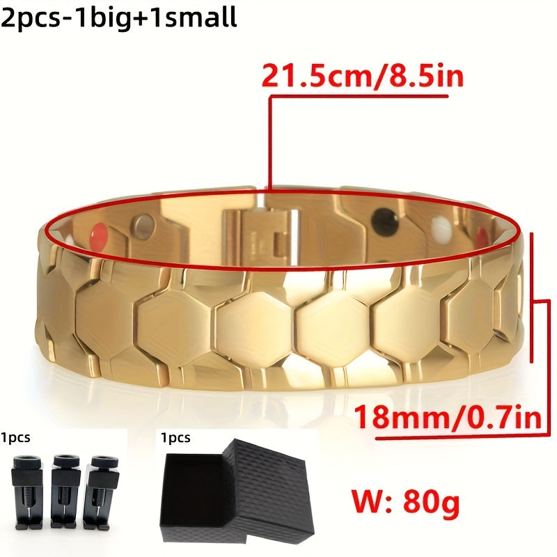 Women’s Titanium Steel Magnetic Bead Bracelet – 14K Gold Plated Spherical Magnet Fashion Bracelet, Simple & Luxurious Gift for Family and Friends