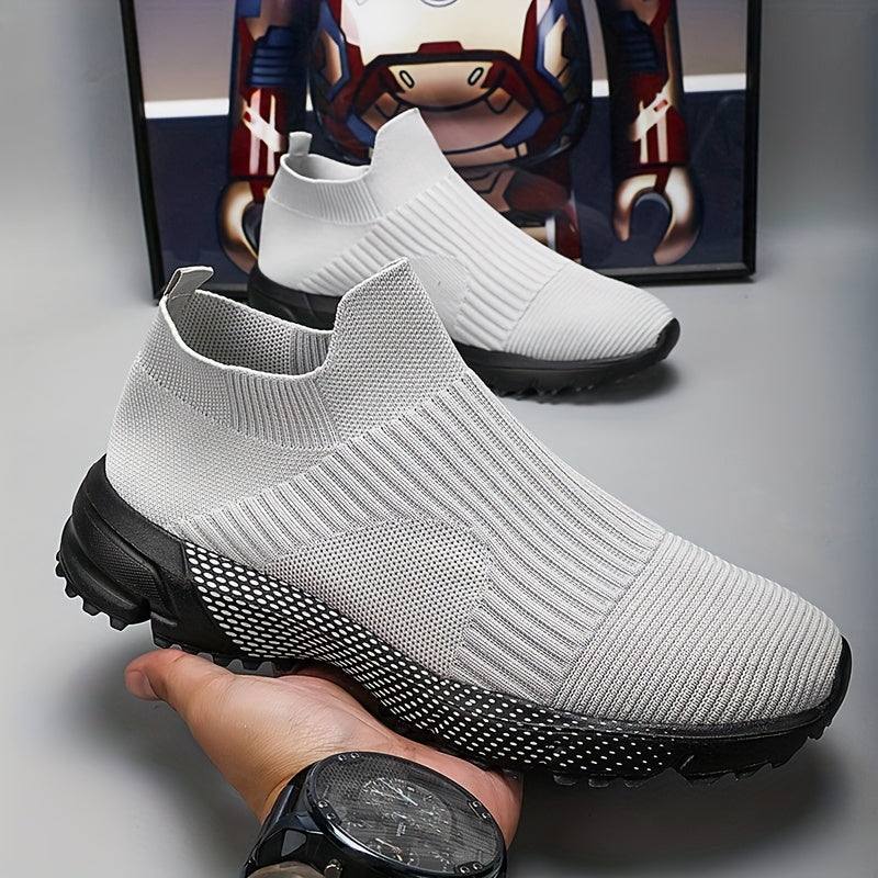 WANWEISI Breathable Slip-On Sneakers – Lightweight Unisex Knit Running Shoes with EVA Sole, Non-Slip Casual Trainers for Walking, Training & Daily Wear (Spring/Summer)