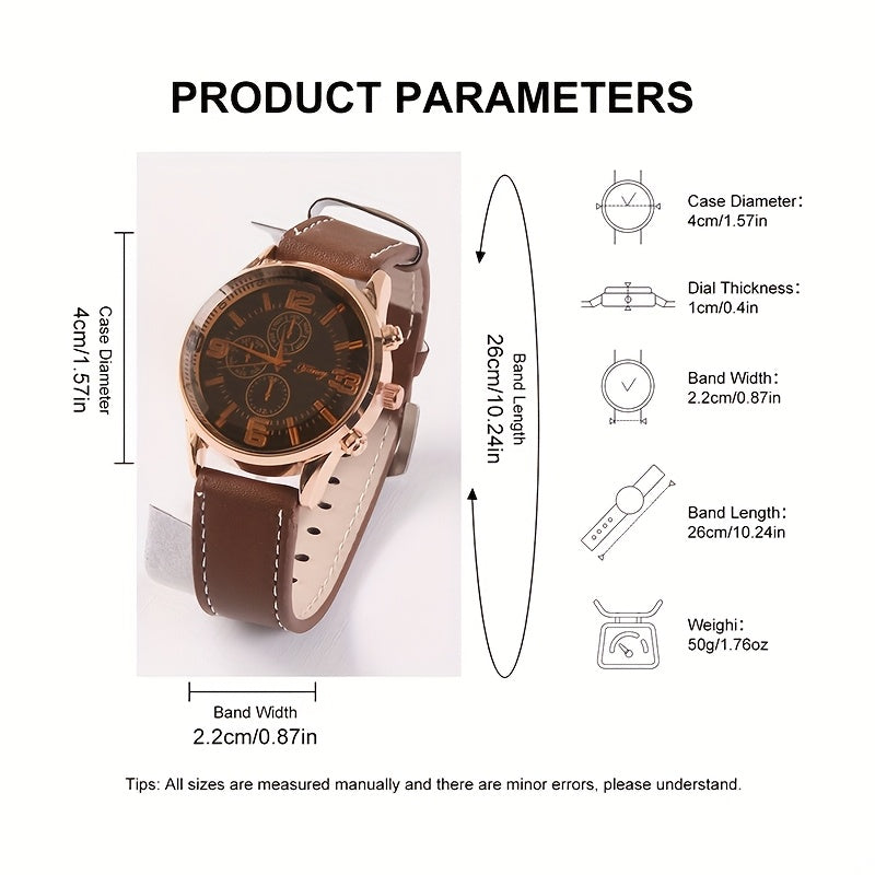 MLDSINCERE 8pcs Men’s Business Gift Set with Gift Box – Exquisite Watch, Cufflinks, Automatic Buckle Belt, Ballpoint Pen & More – Premium Father’s Day & Valentine’s Day Gift for Dad, Boyfriend & Husband