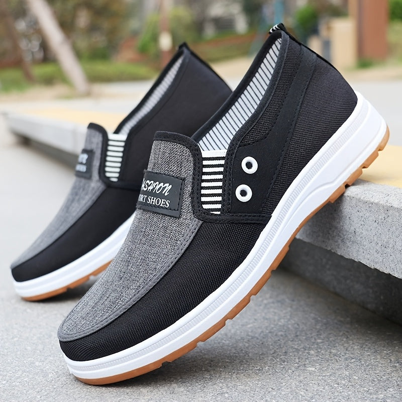 Men’s & Women’s Breathable Slip-On Sneakers – Lightweight Low-Top Trainers with TPU Sole, Solid Color Casual Running & Walking Shoes