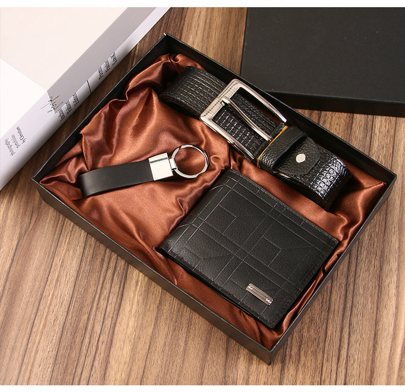 Men’s Luxury Business Gift Set – Two-Layer Cowhide Wallet & Dress Watch Combo – Premium Accessory Bundle for Boyfriend, Husband, Dad – Ideal Christmas & Valentine’s No-Regret Gift