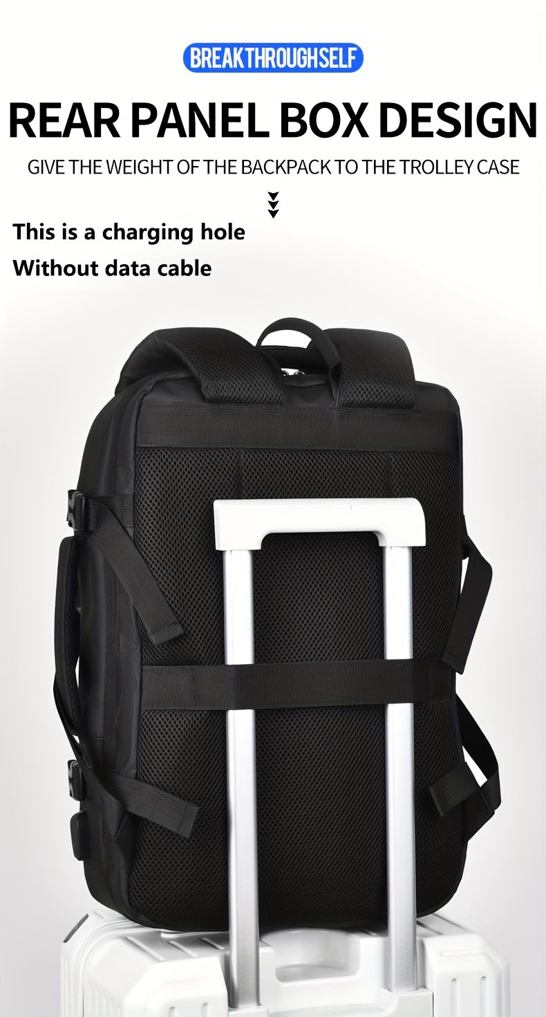 WEIXIER Unisex Large Capacity Travel Backpack – PU Leather Dual-Shoulder Bag with Horizontal Handle, Expandable Compartment & Independent Laptop Sleeve for Work, School & Weekend Trips