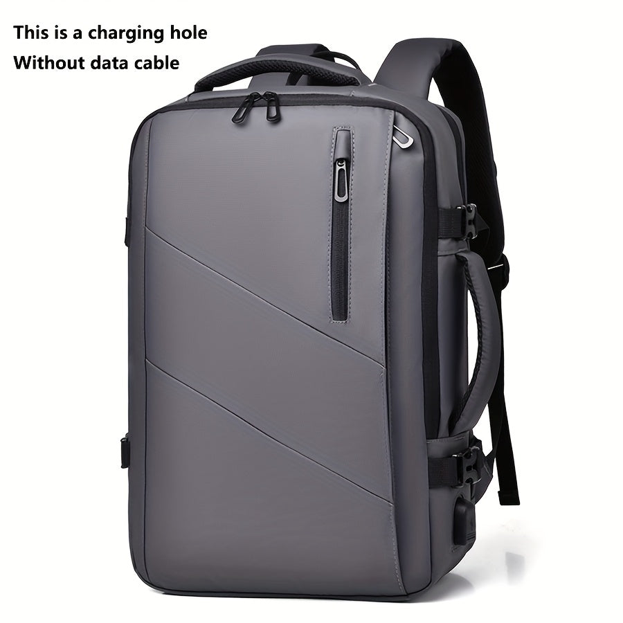 WEIXIER Unisex Large Capacity Travel Backpack – PU Leather Dual-Shoulder Bag with Horizontal Handle, Expandable Compartment & Independent Laptop Sleeve for Work, School & Weekend Trips