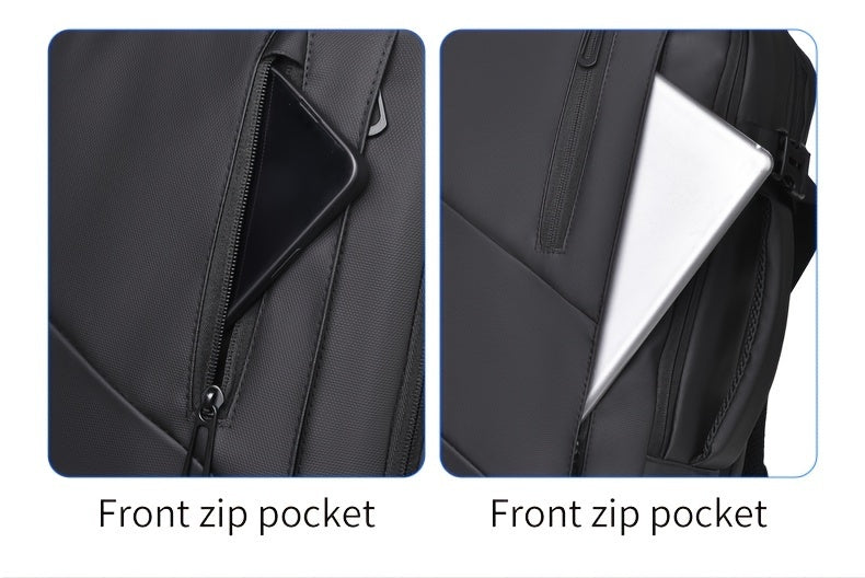 WEIXIER Unisex Large Capacity Travel Backpack – PU Leather Dual-Shoulder Bag with Horizontal Handle, Expandable Compartment & Independent Laptop Sleeve for Work, School & Weekend Trips