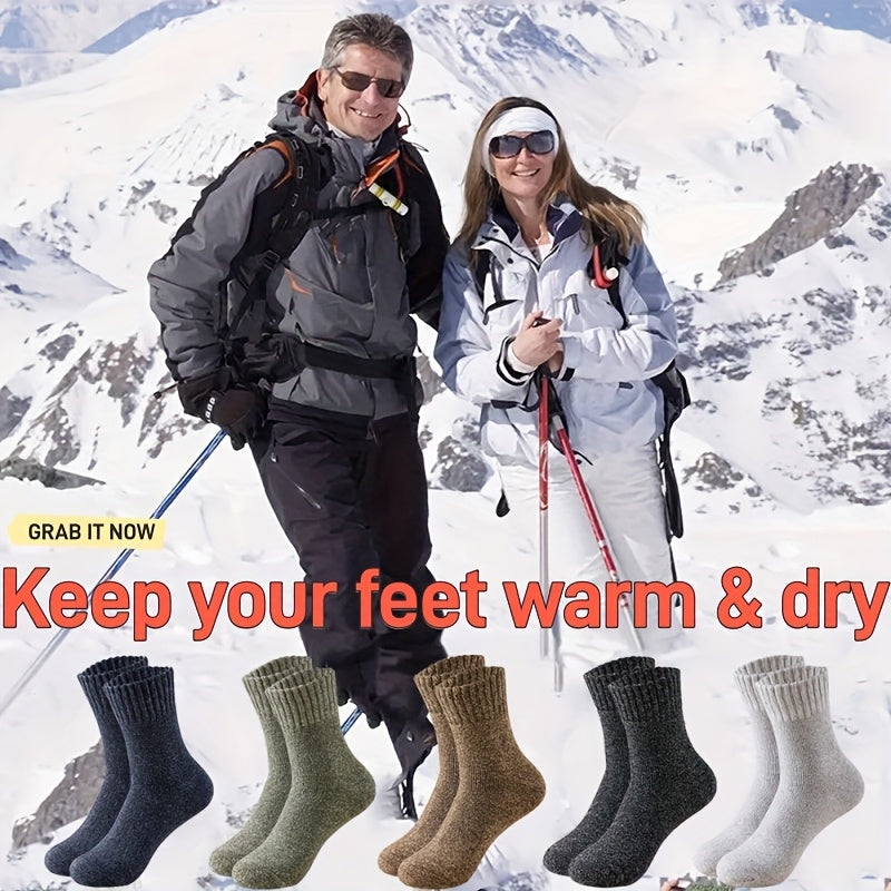 9 Pairs Heavy Duty Thermal Socks for Men & Women – Super Thick Winter Warm Boot & Hiking Socks, Mid-Calf, Multi-Color, Machine Washable Cold Weather Gift Set