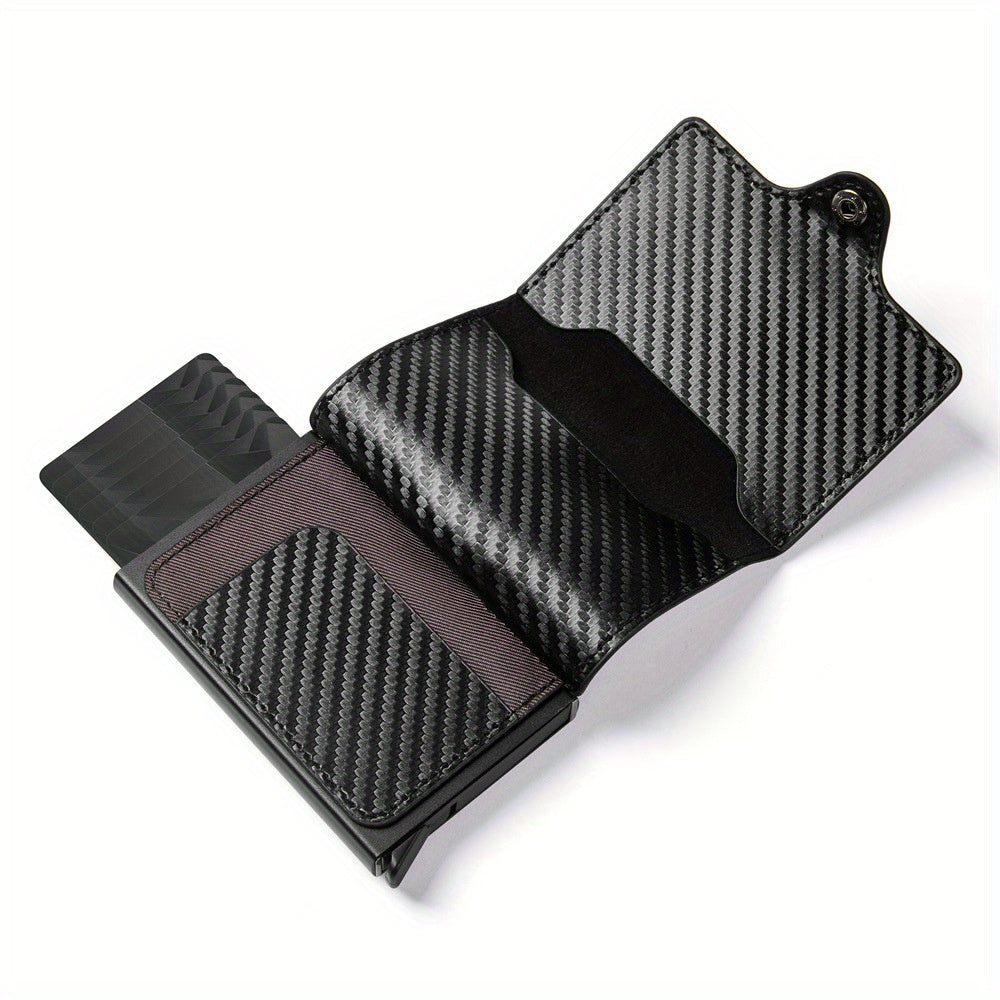 Premium Business Aluminum Alloy RFID Blocking Card Holder Men'S Wallet Large Capacity Card Case Minimalist Design Men'S RFID Aluminum Card Holder Wallet for 12 Cards