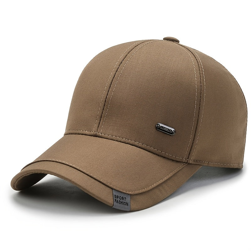Middle-aged And Elderly Men's Baseball Cap with A Hard Top, New Spring And Autumn Style, High-end Feel, Big Head, Sun Protection, Dad's Baseball Cap, Simple And Versatile for Outdoor Sports, Old for Man's Cap