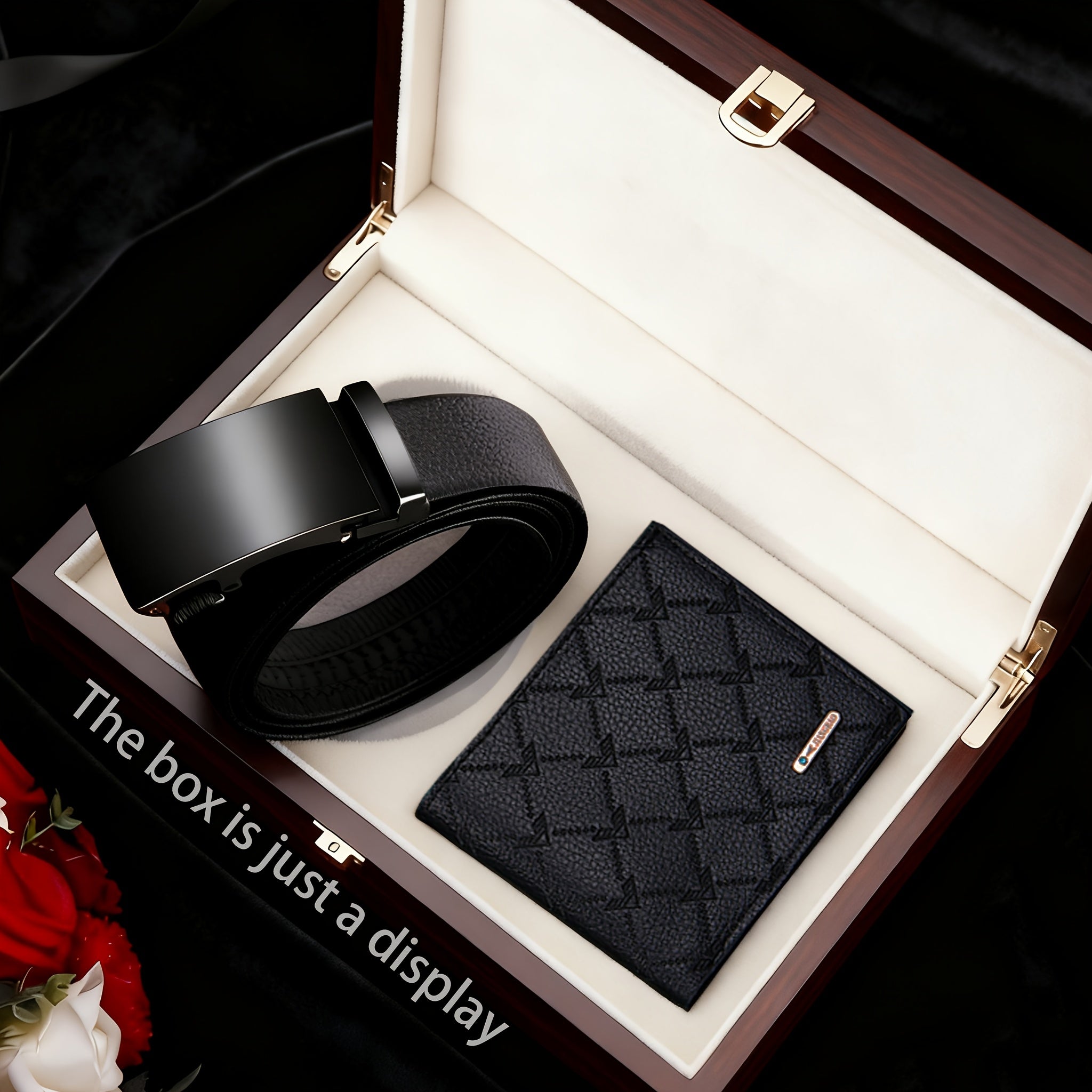 2-Piece Men’s Wallet & Belt Set – Classic PU Leather Business Gift for Dad, Husband & Boyfriend – Perfect for Weddings, Anniversaries & Corporate Gifts