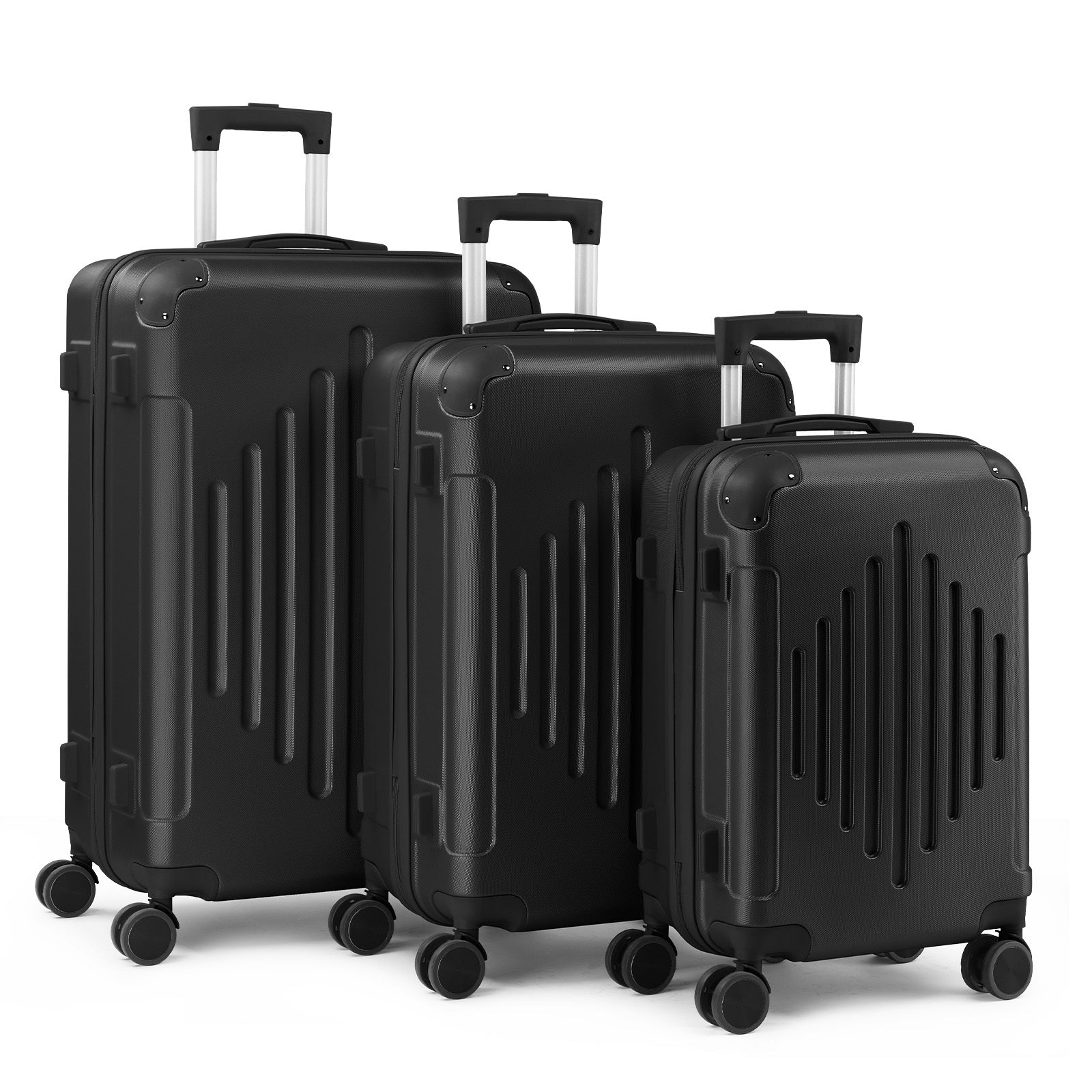 3pcs Luggage with Corner Protectors, 20/ 24/ 28-Inch, Durable Hard Shell, 360 Spinner Wheels, with TSA Lock, Multifunctional Large Capacity, Lightweight Travel Suitcase
