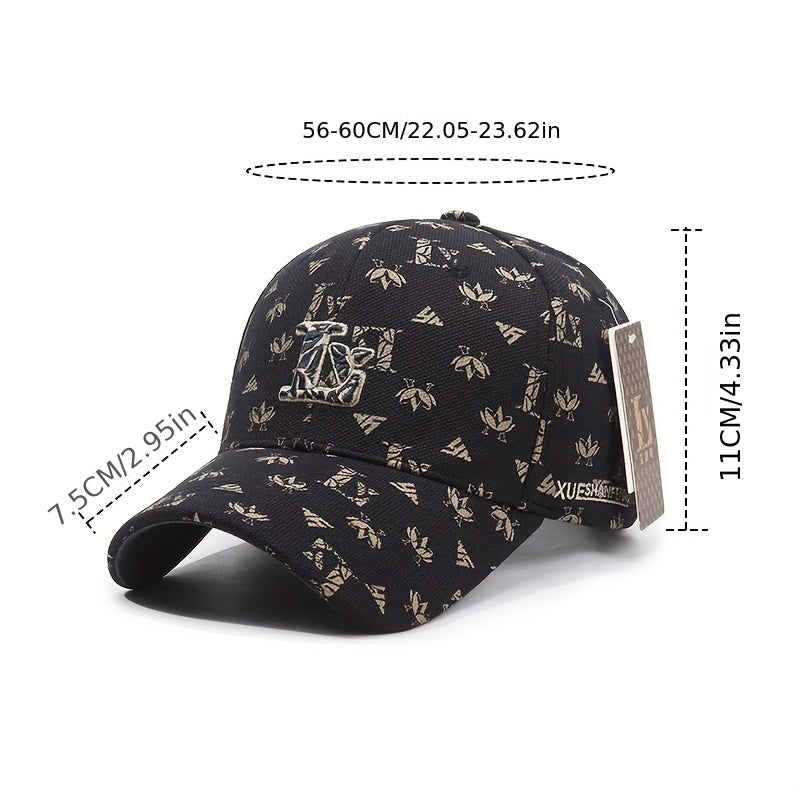 Unisex Luxury 3D “V” Embroidered Dome Cap – Lightweight All-Season Curved Brim Hat, Elegant Gift for Christmas & Valentine’s Day