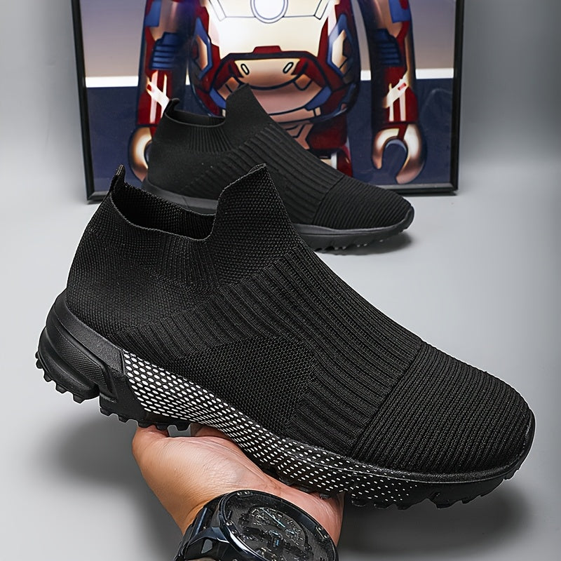 WANWEISI Breathable Slip-On Sneakers – Lightweight Unisex Knit Running Shoes with EVA Sole, Non-Slip Casual Trainers for Walking, Training & Daily Wear (Spring/Summer)