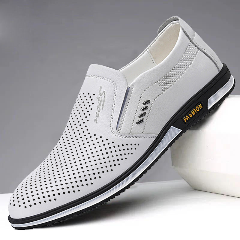 Unisex Men’s British Style White Sneakers – Lace-Up Mid-Top Casual & Dress Shoes with Cushioned PU/EVA Sole, Lightweight All-Season Formal & Everyday Footwear