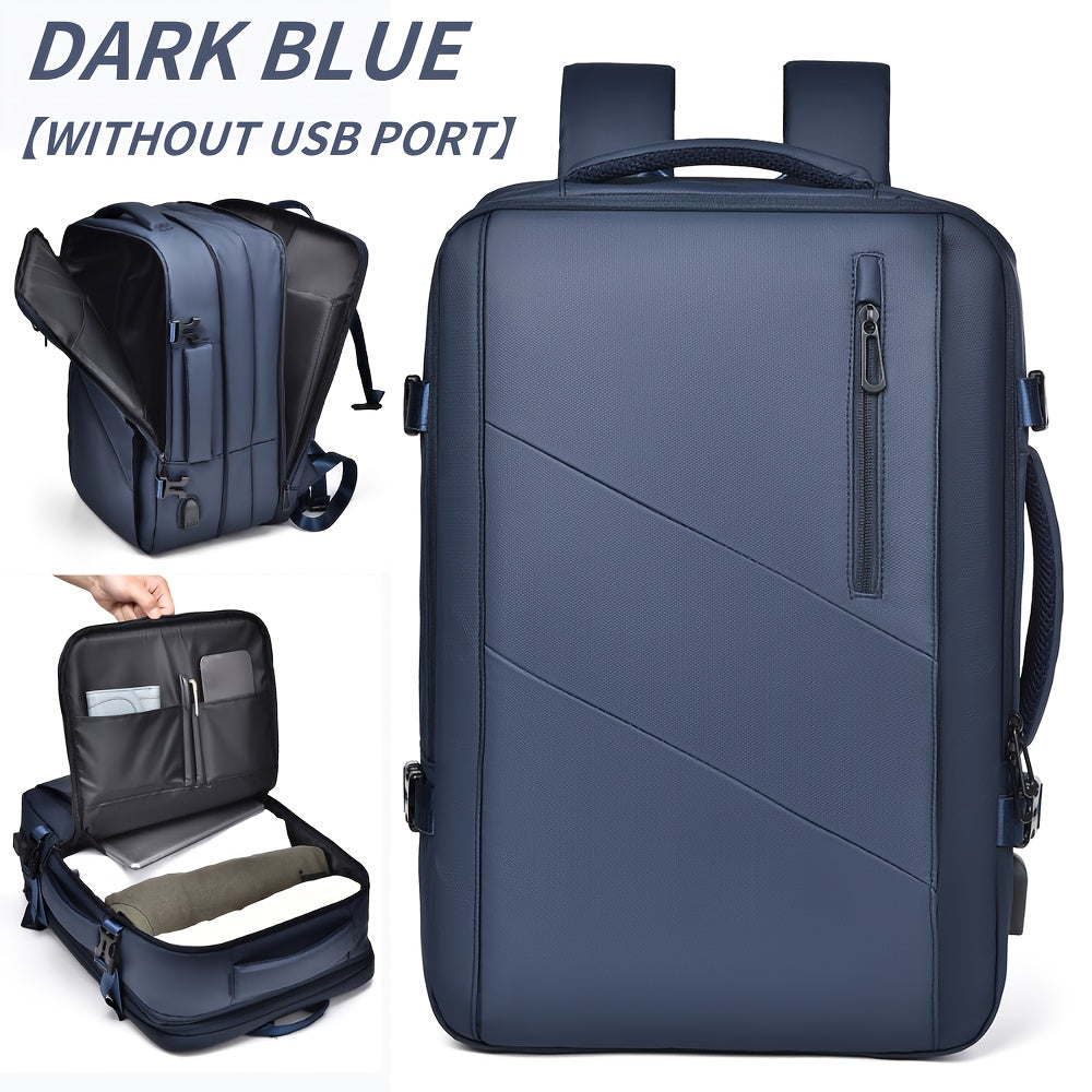 WEIXIER Unisex Large Capacity Travel Backpack – PU Leather Dual-Shoulder Bag with Horizontal Handle, Expandable Compartment & Independent Laptop Sleeve for Work, School & Weekend Trips