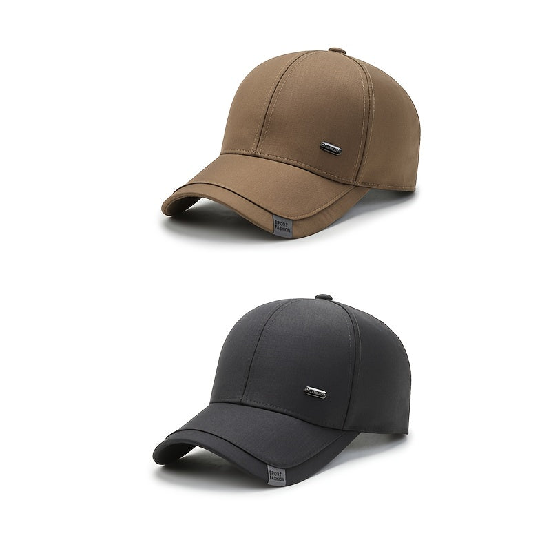 Middle-aged And Elderly Men's Baseball Cap with A Hard Top, New Spring And Autumn Style, High-end Feel, Big Head, Sun Protection, Dad's Baseball Cap, Simple And Versatile for Outdoor Sports, Old for Man's Cap